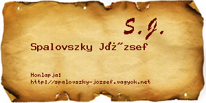 Spalovszky József névjegykártya