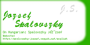 jozsef spalovszky business card